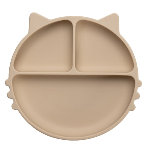 Farfurie compartimentata din silicon cu ventuza, AppeKids - Kitty - Bubble Beige