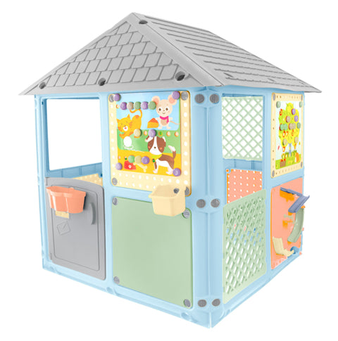 Casuta de joaca Mochtoys Smart House culori pastel, 115 x 106 x 128 cm, 12796