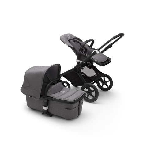 Carucior Bugaboo Fox 2 Complete Black Grey Melange 2 in 1