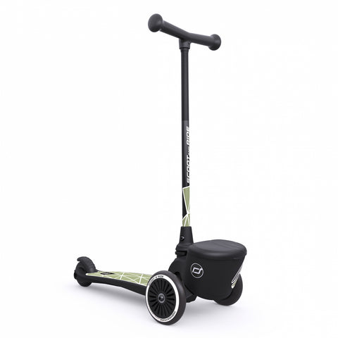 Trotineta copii pliabila, suport jucarie, Highwaykick 2 Lifestyle Green Line, 2 ani +, pana la 50 kg, Scoot Ride