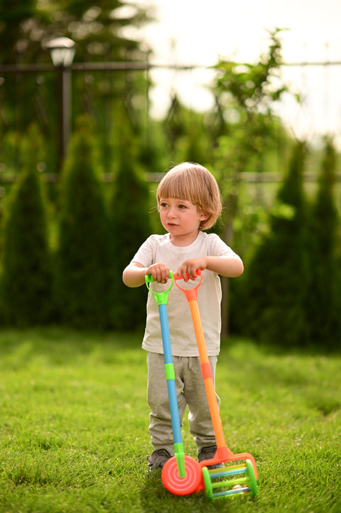 Jucarie de impins, cu tija, 60 cm, Ball , Blue