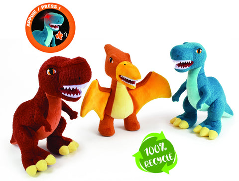 Jucarie Plus Muzicala Jemini Cu Lumini 25cm Dinozaur - T-Rex