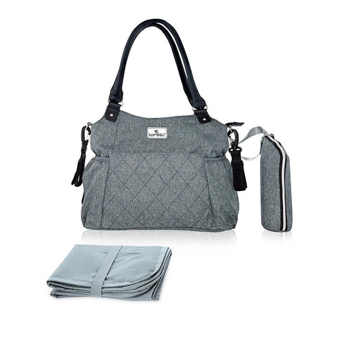 Geanta accesorii bebelusi Kristin, compartimentata, Grey