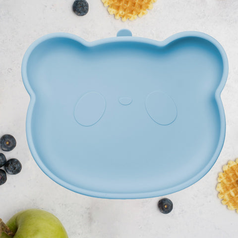 Farfurie din silicon cu ventuza, AppeKids, The Little Bear - Aqua Blue