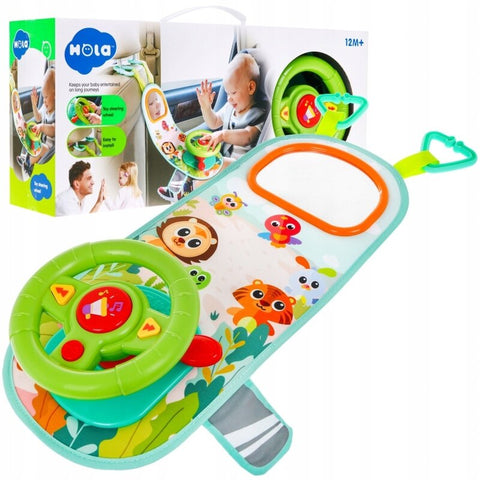 Jucarie interactiva, Hola Toys, Volan, Cu melodii si sunete, Cu oglinda, Multicolor