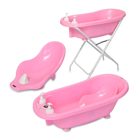 Set cadita 88 cm cu termometru, reductor si accesorii, Pink