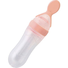 Linguriță Silicon cu Rezervor Gradat Roz 90 ml