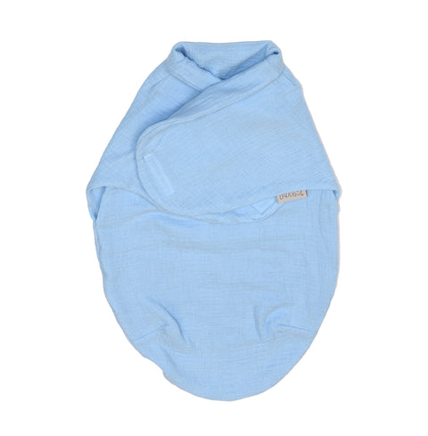 Sistem de infasare Bumbac, Inchidere Velcro, Baby swaddle, Puzzle Muslin Blue, Amy