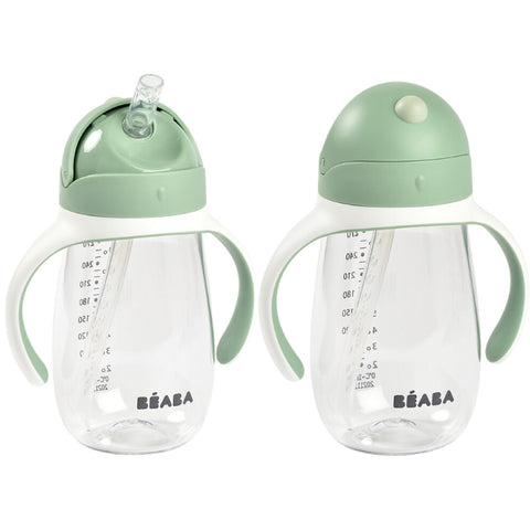 Cana cu pai din Tritan Beaba 300 ml Sage Green