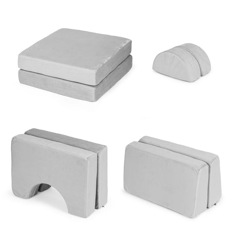 Fotoliu Modular Pentru Copii, 8 Perne Moi, Pliabil, Gri, EcoToys, TMSRT-13 GRAY