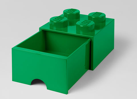 Cutie depozitare LEGO 2x2 cu sertar, verde