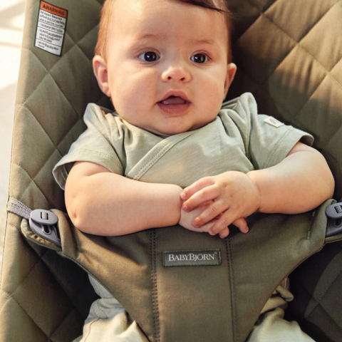 BabyBjorn - Balansoar Bliss Dark Green din tesatura matlasata cu aspect Clasic