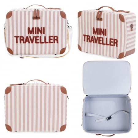 Valiza pentru copii Childhome Mini Traveller Nude Alb