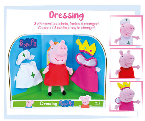 Jucarie Plus Jemini Peppa Pig 20cm cu Costumase de Schimb