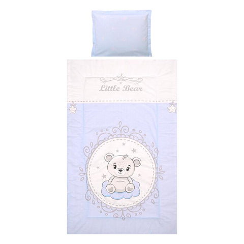 Set lenjerie pat 3 piese, bumbac ranforce, Cosy, Little Bear Blue