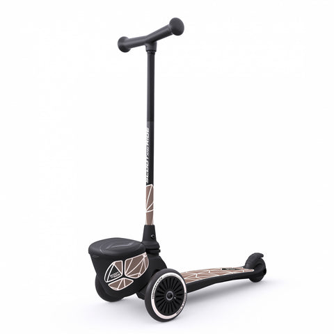 Trotineta copii pliabila, suport jucarie, Highwaykick 2 Lifestyle Brown Line, 2 ani +, pana la 50 kg, Scoot Ride