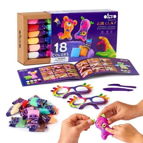 Set de Creatie Air Clay, Okto, 18 culori