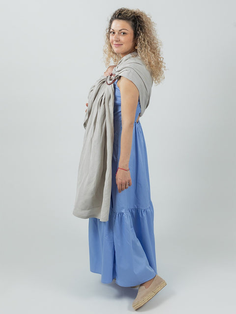 Sling cu Inele ISARA Silver Grey Bamboo Linen