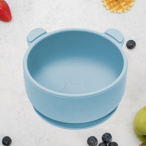 Bol din silicon cu ventuza, AppeKids, The Little Bear - Aqua Blue