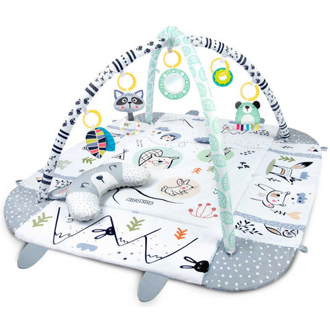 Covoras educational pentru copii, interactiv, multifunctional, cu oglinda, 110 x 100 cm, Ricokids, Rabit