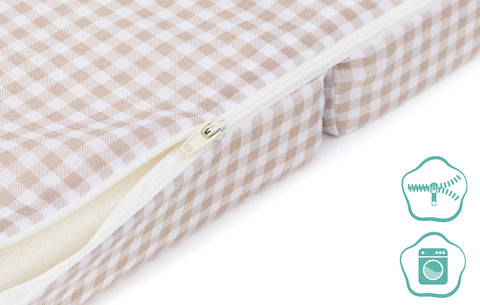 Saltea pliabila beige carouri 120/60/4 cm. Fillikid