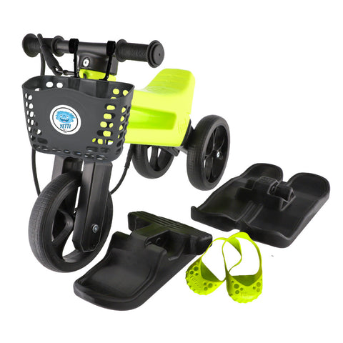 Bicicleta fara pedale Funny Wheels Rider YETTI SUPERPACK 3 in 1 Lime/Black