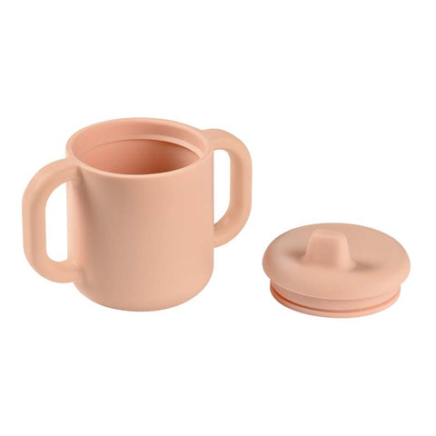 Set de masa silicon cu cana Beaba Old Pink