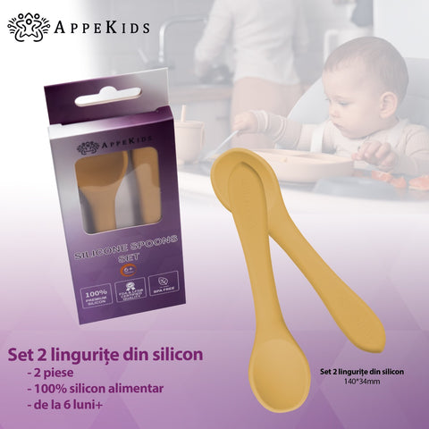 Set Lingurite din silicon, AppeKids - Honey