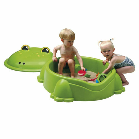 Cutie de nisip cu capac, Frog, Paradiso Toys, 84 x 92 x 38 cm, Verde