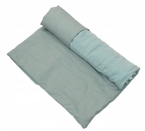 Pilota pentru copii din bumbac, fata dubla, umplutura hipoalergenica BabySoft, Salvia, 150x100cm