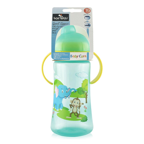 Cana sport cu manere, 9 luni+, 330 ml, Green