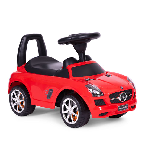 Masinuta Ride-On Pentru Copii, Mercedes SLS AMG, Cu Melodii Si Clanxon, Spatar De Protectie, Volan Multimedia, Rosie