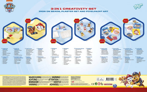 Set creativ 3 in 1, Decoreaza cu margele, modeleaza cu ipsos si picteaza cu pixeli