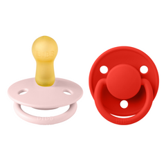 Bibs - Set 2 suzete De Lux Latex, tetina rotundă, 6 luni +-Blossom/Candy Apple