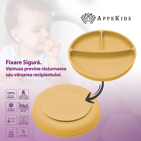 Set Diversificare, AppeKids, 100% Silicon, Classic - Honey