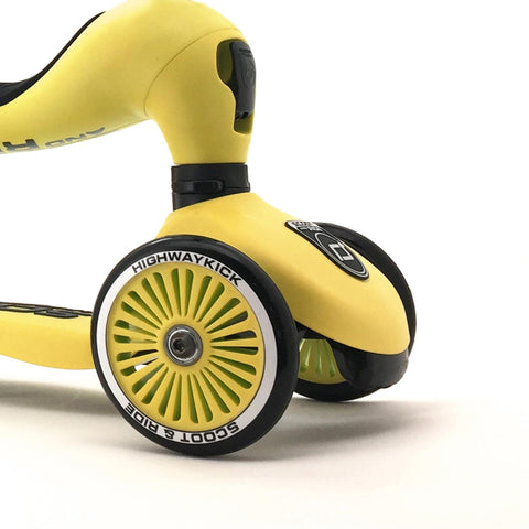 Trotineta copii cu sezut, transformabila 2in1, HighwayKick 1 Lemon, 1-5 ani, pana la 50 kg, Scoot Ride