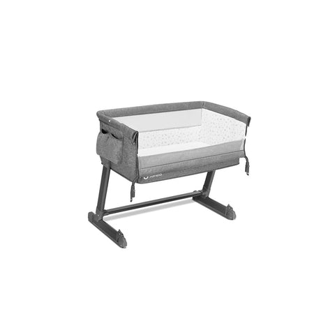 Patut co-sleeper, Lionelo, Theo, 2 in 1, Cu setare unghiulara, Reglabil in 5 pozitii pe inaltime, Conform cu standardele europeane de securitate EN1130 si EN16890, Grey Stone