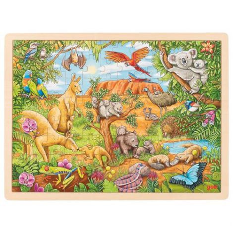 Puzzle din lemn cu 96 piese Animale din Australia