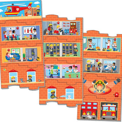 Puzzle vertical - Stația de pompieri (12 piese)