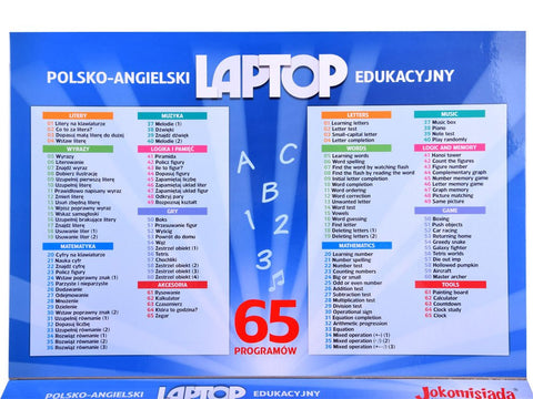 Laptop educational pentru copii, 65 de functii interactive, Jokomisiada, ZA3321 NI, Albastru