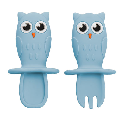 Set Tacamuri din silicon, AppeKids, OWL - Aqua Blue