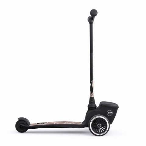 Trotineta copii pliabila, suport jucarie, Highwaykick 2 Lifestyle Brown Line, 2 ani +, pana la 50 kg, Scoot Ride